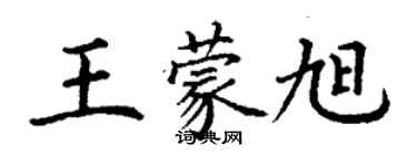 丁谦王蒙旭楷书个性签名怎么写