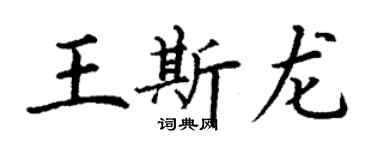 丁谦王斯龙楷书个性签名怎么写