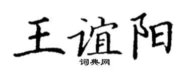丁谦王谊阳楷书个性签名怎么写