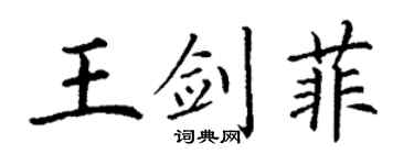 丁谦王剑菲楷书个性签名怎么写