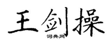 丁谦王剑操楷书个性签名怎么写