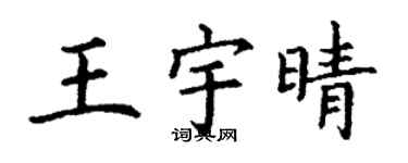 丁谦王宇晴楷书个性签名怎么写