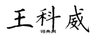 丁谦王科威楷书个性签名怎么写