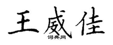 丁谦王威佳楷书个性签名怎么写