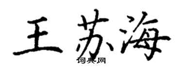 丁谦王苏海楷书个性签名怎么写