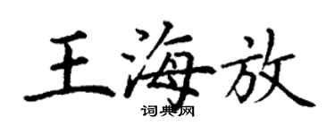 丁谦王海放楷书个性签名怎么写
