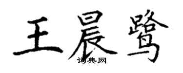丁谦王晨鹭楷书个性签名怎么写