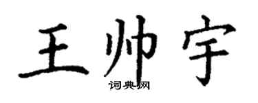 丁谦王帅宇楷书个性签名怎么写