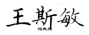 丁谦王斯敏楷书个性签名怎么写