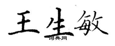 丁谦王生敏楷书个性签名怎么写