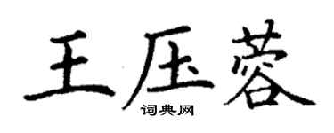 丁谦王压蓉楷书个性签名怎么写