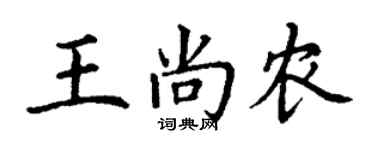 丁谦王尚农楷书个性签名怎么写
