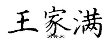 丁谦王家满楷书个性签名怎么写