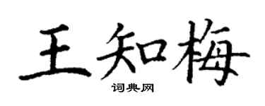 丁谦王知梅楷书个性签名怎么写