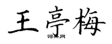 丁谦王亭梅楷书个性签名怎么写