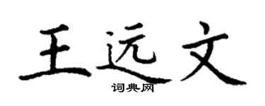 丁谦王远文楷书个性签名怎么写