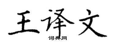 丁谦王译文楷书个性签名怎么写