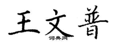 丁谦王文普楷书个性签名怎么写