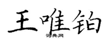 丁谦王唯铂楷书个性签名怎么写