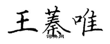 丁谦王蓁唯楷书个性签名怎么写