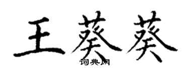 丁谦王葵葵楷书个性签名怎么写