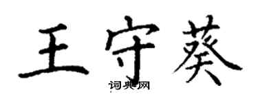 丁谦王守葵楷书个性签名怎么写