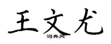 丁谦王文尤楷书个性签名怎么写