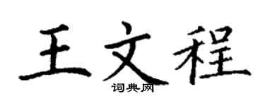 丁谦王文程楷书个性签名怎么写