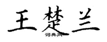 丁谦王楚兰楷书个性签名怎么写