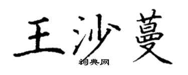 丁谦王沙蔓楷书个性签名怎么写