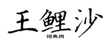 丁谦王鲤沙楷书个性签名怎么写