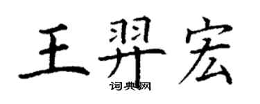 丁谦王羿宏楷书个性签名怎么写