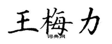 丁谦王梅力楷书个性签名怎么写