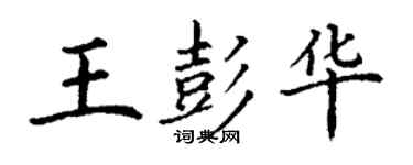 丁谦王彭华楷书个性签名怎么写