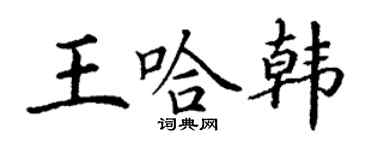 丁谦王哈韩楷书个性签名怎么写