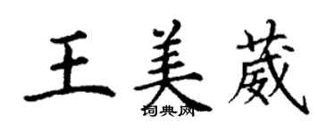 丁谦王美葳楷书个性签名怎么写