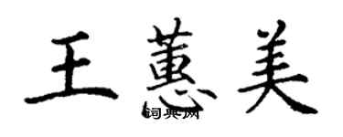 丁谦王蕙美楷书个性签名怎么写