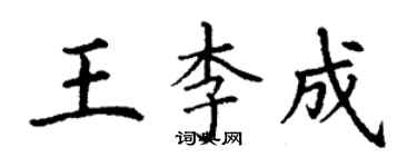丁谦王李成楷书个性签名怎么写