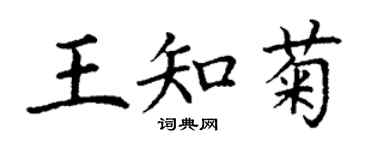 丁谦王知菊楷书个性签名怎么写