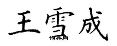 丁谦王雪成楷书个性签名怎么写