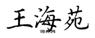 丁谦王海苑楷书个性签名怎么写