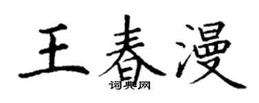 丁谦王春漫楷书个性签名怎么写