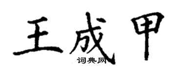 丁谦王成甲楷书个性签名怎么写