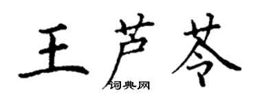 丁谦王芦苓楷书个性签名怎么写
