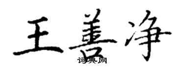 丁谦王善净楷书个性签名怎么写