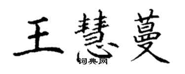 丁谦王慧蔓楷书个性签名怎么写