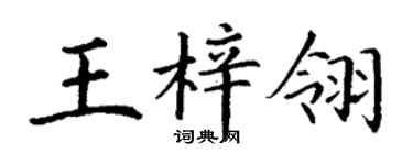 丁谦王梓翎楷书个性签名怎么写