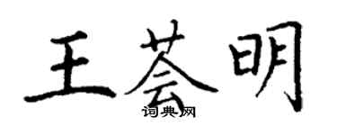 丁谦王荟明楷书个性签名怎么写