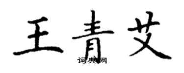 丁谦王青艾楷书个性签名怎么写