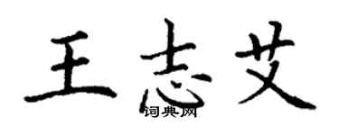 丁谦王志艾楷书个性签名怎么写